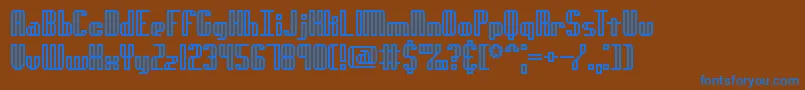 フォントGenotypeHBrk – 茶色の背景に青い文字