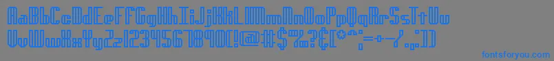 フォントGenotypeHBrk – 灰色の背景に青い文字