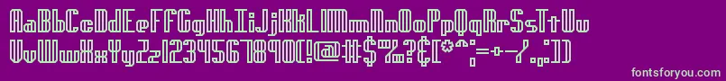 フォントGenotypeHBrk – 紫の背景に緑のフォント