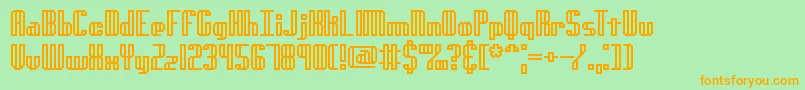 Шрифт GenotypeHBrk – оранжевые шрифты на зелёном фоне
