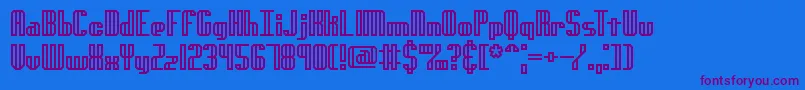 GenotypeHBrk-Schriftart – Violette Schriften auf blauem Hintergrund
