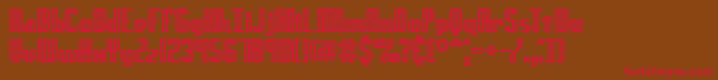 フォントGenotypeHBrk – 赤い文字が茶色の背景にあります。