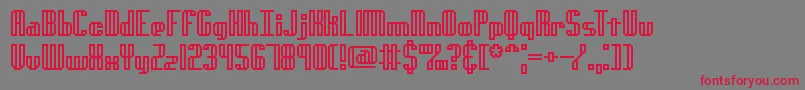 フォントGenotypeHBrk – 赤い文字の灰色の背景