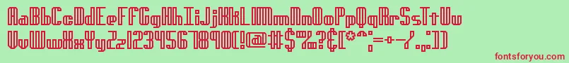 フォントGenotypeHBrk – 赤い文字の緑の背景