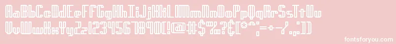 GenotypeHBrk-fontti – valkoiset fontit vaaleanpunaisella taustalla