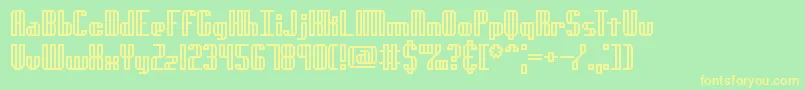 GenotypeHBrk-fontti – keltaiset fontit vihreällä taustalla