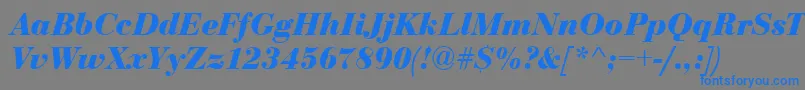 Bodoni Bolditalic Font – Blue Fonts on Gray Background