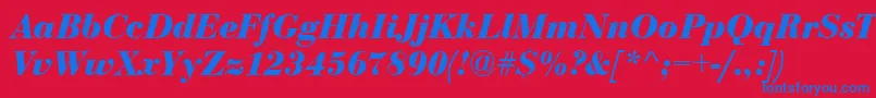 Bodoni Bolditalic Font – Blue Fonts on Red Background