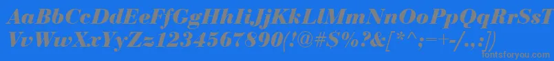 Czcionka Bodoni Bolditalic – szare czcionki na niebieskim tle