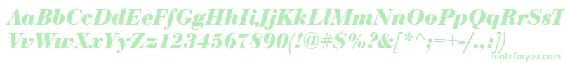 フォントBodoni Bolditalic – 緑のフォント