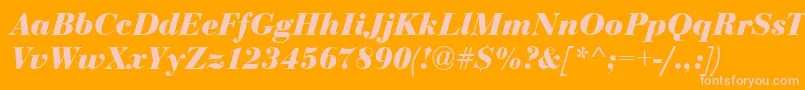 Bodoni Bolditalic Font – Pink Fonts on Orange Background