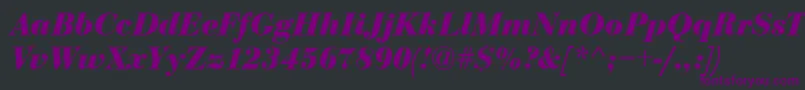Bodoni Bolditalic Font – Purple Fonts on Black Background