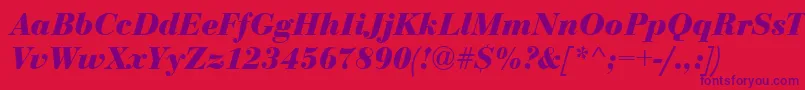 Bodoni Bolditalic Font – Purple Fonts on Red Background