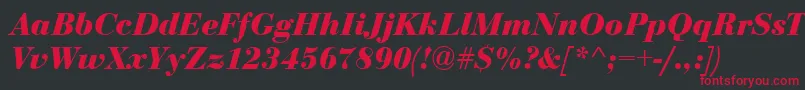 Bodoni Bolditalic Font – Red Fonts on Black Background