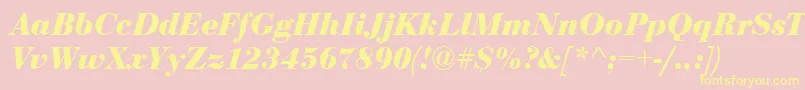 Bodoni Bolditalic Font – Yellow Fonts on Pink Background