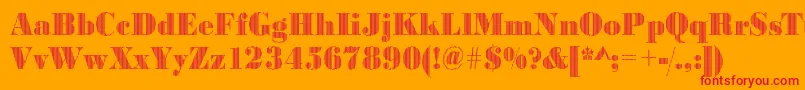 フォントBodonivert2Regular – オレンジの背景に赤い文字