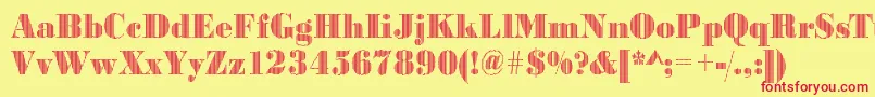 Bodonivert2Regular-fontti – punaiset fontit keltaisella taustalla