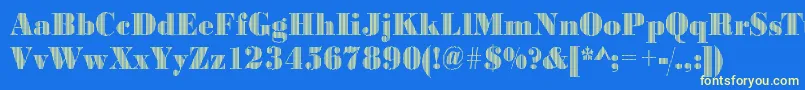 Bodonivert2Regular-fontti – keltaiset fontit sinisellä taustalla