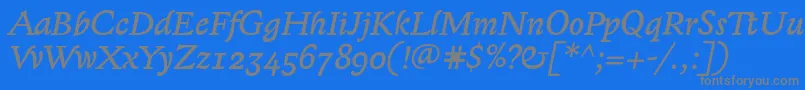 LexongothicItalic Font – Gray Fonts on Blue Background