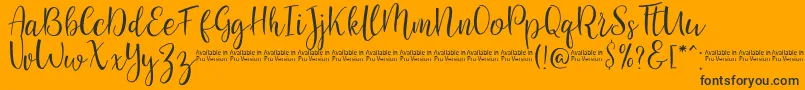 SaniesScript Font – Black Fonts on Orange Background