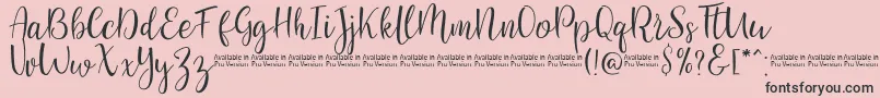 SaniesScript Font – Black Fonts on Pink Background