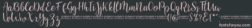 SaniesScript Font – Pink Fonts on Black Background