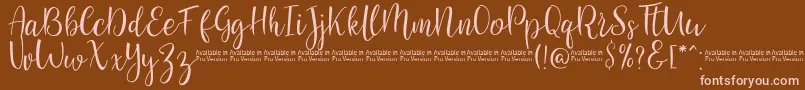 SaniesScript Font – Pink Fonts on Brown Background