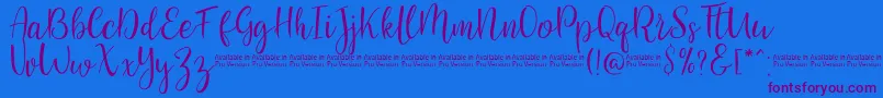 Police SaniesScript – polices violettes sur fond bleu
