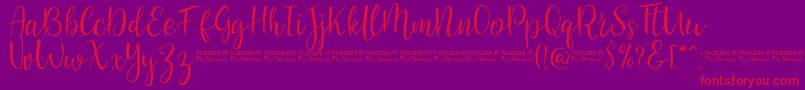fuente SaniesScript – Fuentes Rojas Sobre Fondo Morado