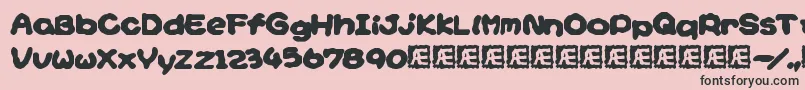 Yoshisst-Schriftart – Schwarze Schriften auf rosa Hintergrund