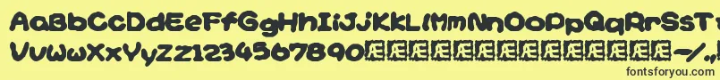Yoshisst-Schriftart – Schwarze Schriften auf gelbem Hintergrund