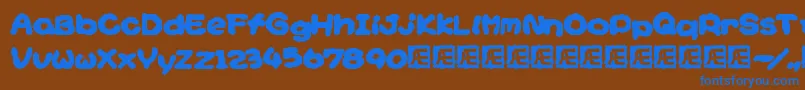 Yoshisst Font – Blue Fonts on Brown Background