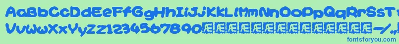 Yoshisst Font – Blue Fonts on Green Background