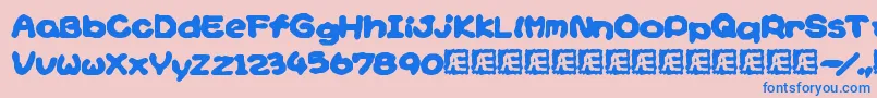 Yoshisst Font – Blue Fonts on Pink Background
