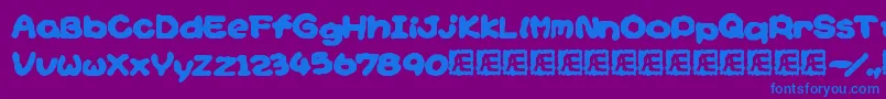Yoshisst-Schriftart – Blaue Schriften auf violettem Hintergrund