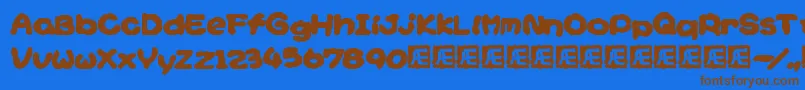 Yoshisst Font – Brown Fonts on Blue Background