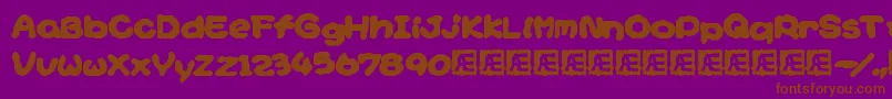 フォントYoshisst – 紫色の背景に茶色のフォント