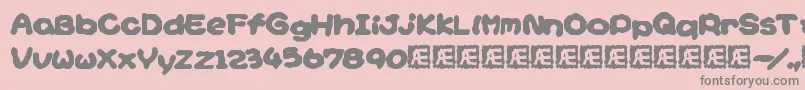 Yoshisst-Schriftart – Graue Schriften auf rosa Hintergrund