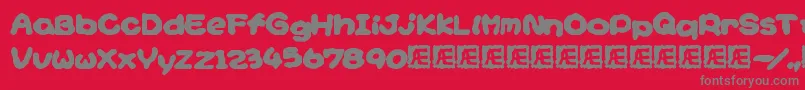 フォントYoshisst – 赤い背景に灰色の文字