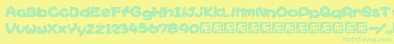 Yoshisst Font – Green Fonts on Yellow Background