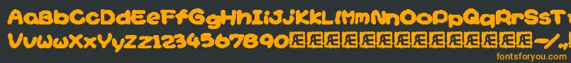 Yoshisst-Schriftart – Orangefarbene Schriften auf schwarzem Hintergrund