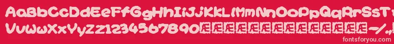 Yoshisst Font – Pink Fonts on Red Background