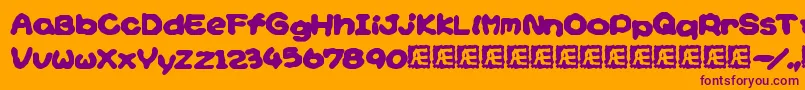 Yoshisst Font – Purple Fonts on Orange Background