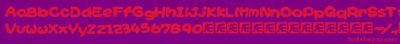 Yoshisst Font – Red Fonts on Purple Background