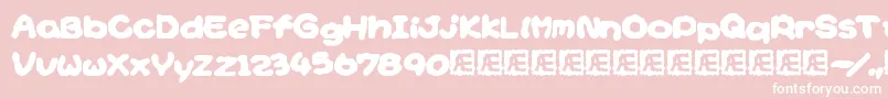 Yoshisst-Schriftart – Weiße Schriften auf rosa Hintergrund