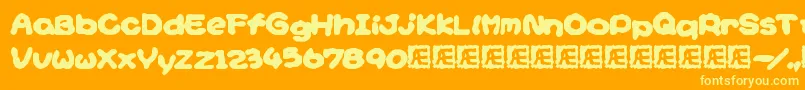 Czcionka Yoshisst – żółte czcionki na pomarańczowym tle