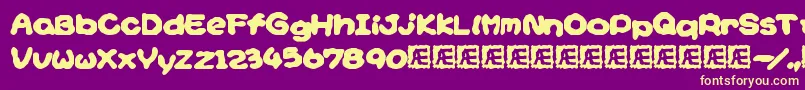 Fonte Yoshisst – fontes amarelas em um fundo roxo