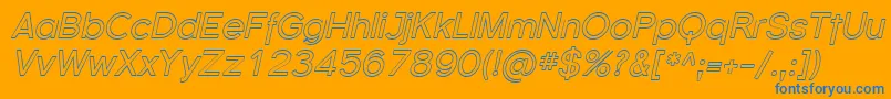 Więcej informacji o czcionce Florsn38 Czcionka Florsn38 – niebieskie czcionki na pomarańczowym tle