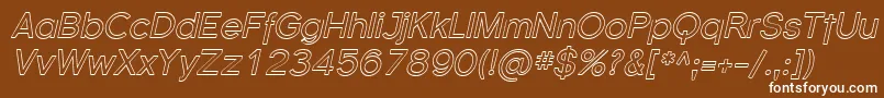 Weitere Informationen zur Florsn38-Schriftart Florsn38-Schriftart – Weiße Schriften auf braunem Hintergrund