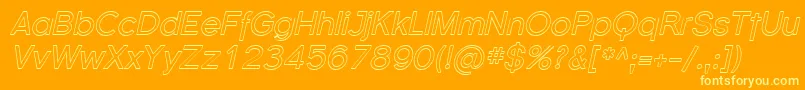 Florsn38-fontti – keltaiset fontit oranssilla taustalla
